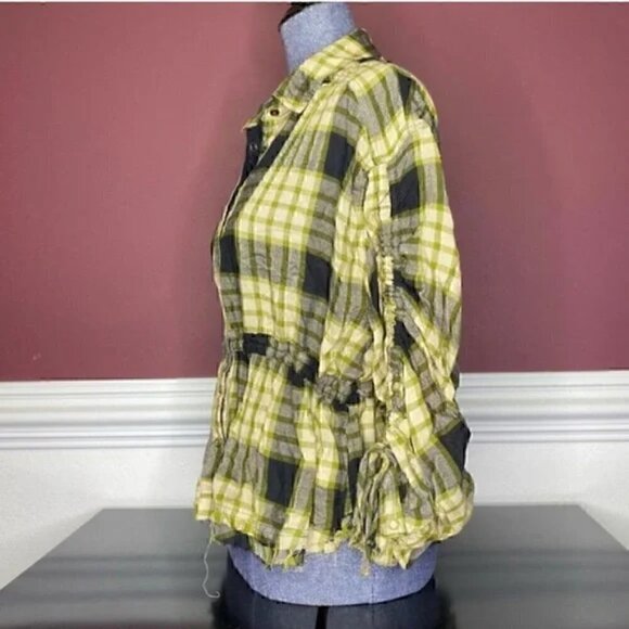 Free People plaid print button down top NWT - Picture 4 of 5
